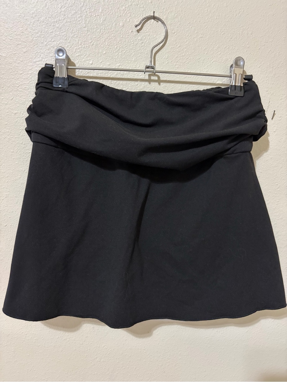 Black Ruched Waist Mini Skirt